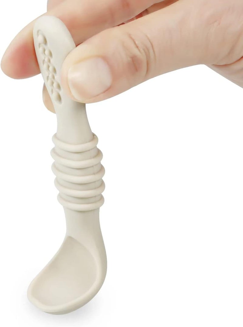 PandaEar 7 Pack Baby Led Weaning Spoons| Silicone Baby Spoons Self Feeding Utensils, Toddler Infant Feeding Spoon First Stage - Image 4